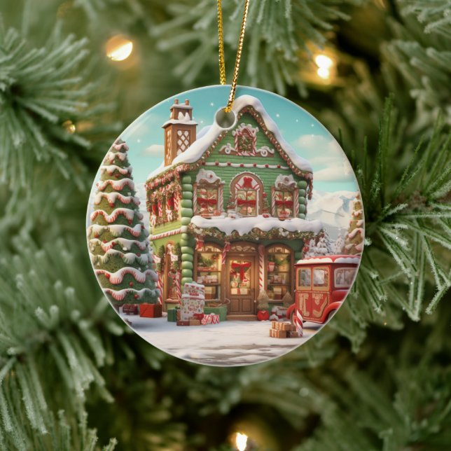 Ornamento De Cerâmica Algodão De Pimenta De Gingerpão (Árvore)