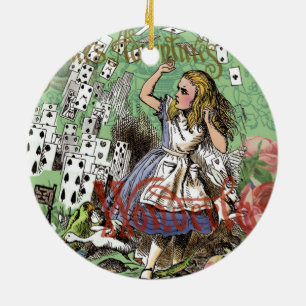 Ornamento De Cerâmica alice cartões país das maravilhas chapeleiro coelh