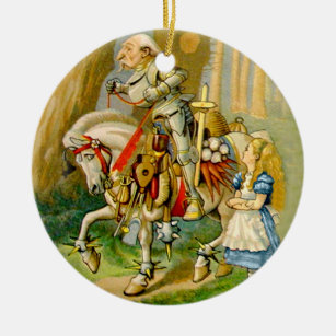 Ornamento De Cerâmica Alice e o cavaleiro branco no país das maravilhas