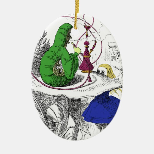 Ornamento De Cerâmica Alice no país das maravilhas - Caterpillar (Frente)