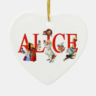 Ornamento De Cerâmica Alice no país das maravilhas e amigos