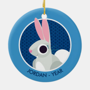 Ornamento De Cerâmica Alice o coelho