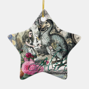 Ornamento De Cerâmica Alice Trabalho de arte Wonderland Dodo Vintage