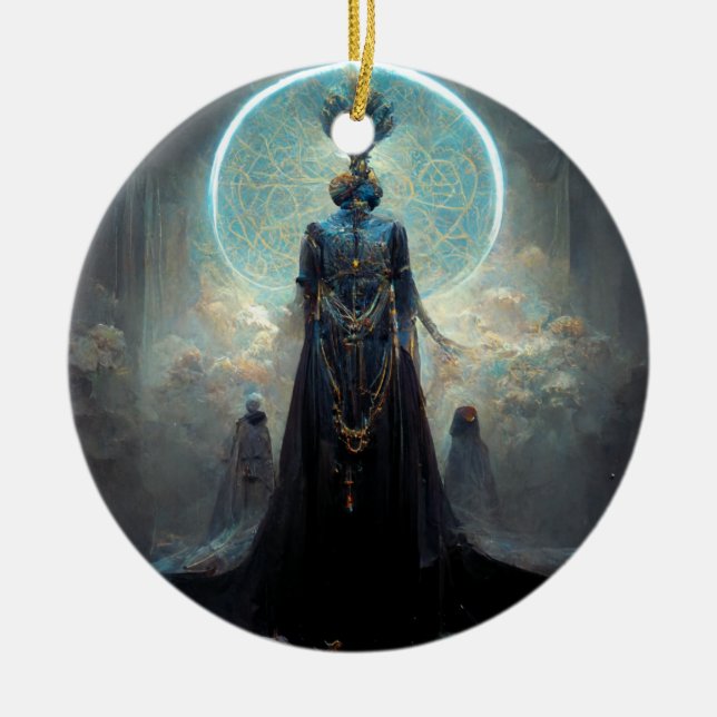 Ornamento De Cerâmica Alienígena Fae 3 Fantasy Sci-Fi (Frente)