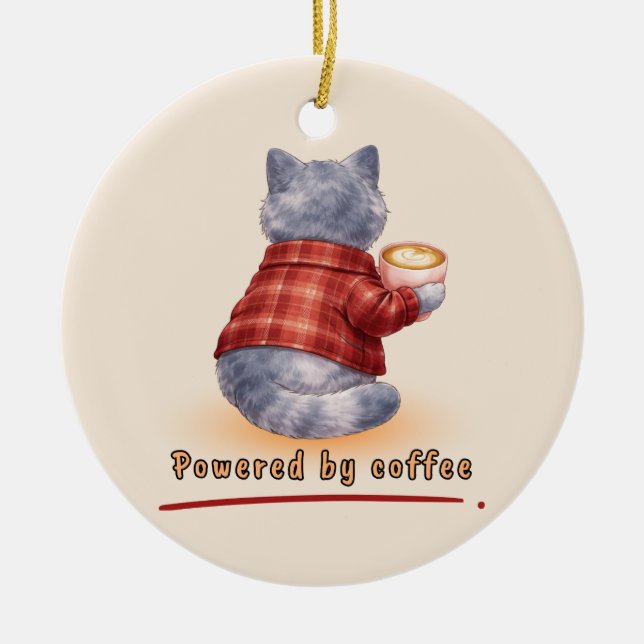 Ornamento De Cerâmica Alimentado por Café (Frente)