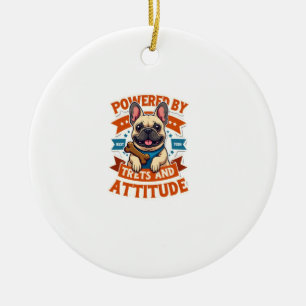 Ornamento De Cerâmica Alimentado Por Guloseimas E Atitude Bulldog Francê