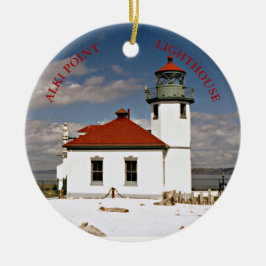 Ornamento De Cerâmica Alki Point Lighthouse, Washington Ornament
