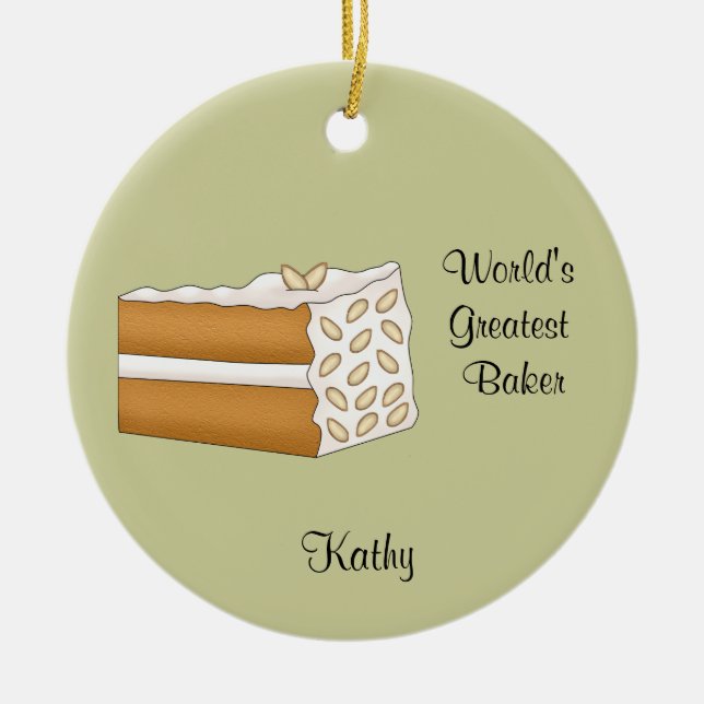 Ornamento De Cerâmica Almond Cake Christmas Ornament (Frente)