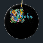 Ornamento De Cerâmica Aloha Flowers Hawaii Hawaii Beach Luau Party<br><div class="desc">Aloha Flowers Hawaii Hawaii Beach Luau Party</div>