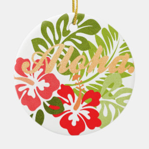 Ornamento De Cerâmica Aloha Hibiscus