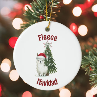 Ornamento De Cerâmica Alpaca Fleece Navidad