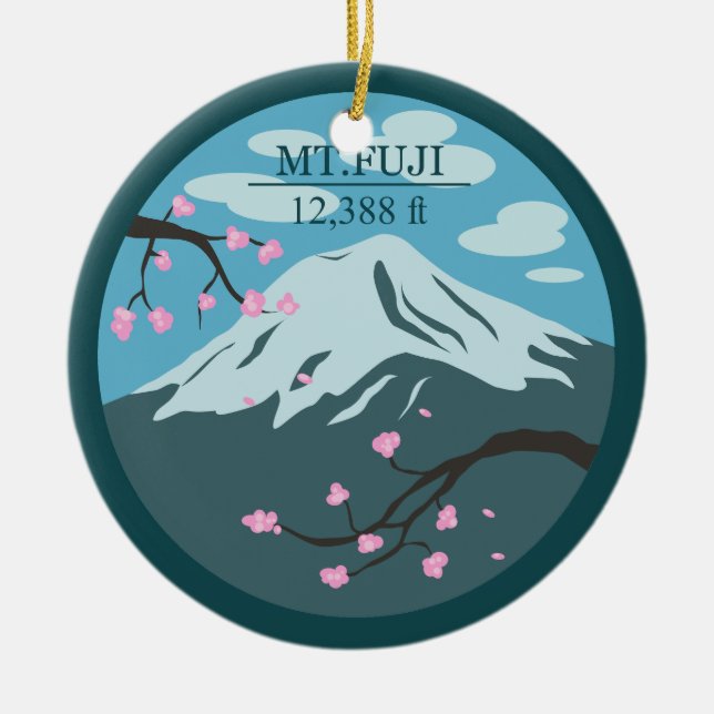 Ornamento De Cerâmica Altitude do Mt. Fuji (Frente)