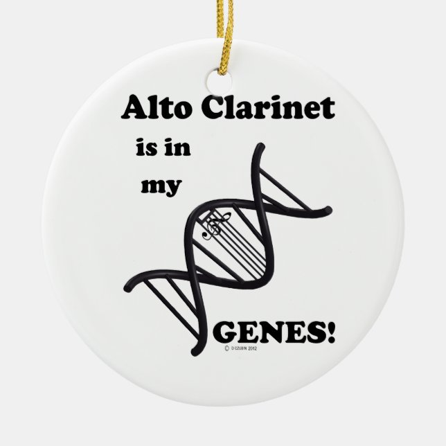Ornamento De Cerâmica Alto Clarinet Está Em Meus Genes (Frente)