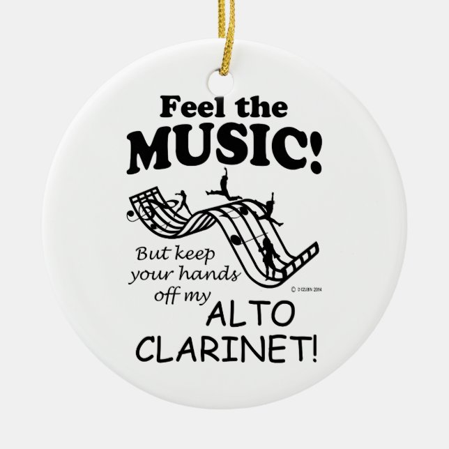 Ornamento De Cerâmica Alto Clarinet Feel The Music (Frente)