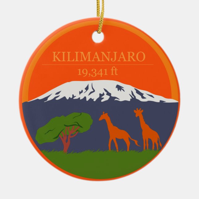 Ornamento De Cerâmica Altura de Kilimanjaro (Frente)