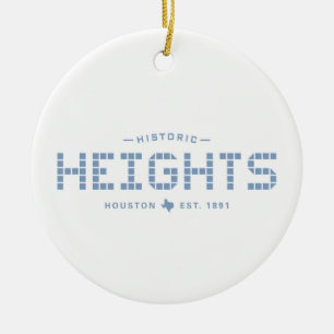 Ornamento De Cerâmica Alturas Telha, Telha Azul, Houston Heights
