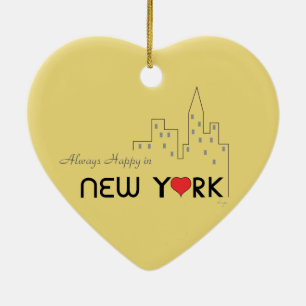Ornamento De Cerâmica Always Happy in New York