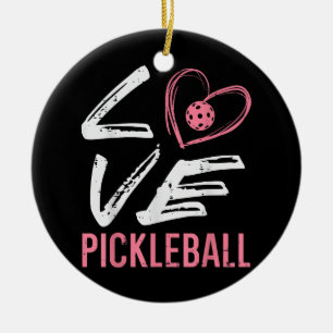 Ornamento De Cerâmica Ama Pickleball Coração Picle Ball Mulheres Meninas