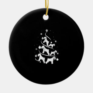 Ornamento De Cerâmica amante de cães de árvore de natal schnauzer mini
