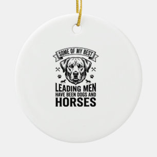 Ornamento De Cerâmica Amante de Cão Cavalo Vintage Design de Homens Líde