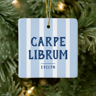 Ornamento De Cerâmica Amante de Livros Citação Divertida Carpe Librum Pe