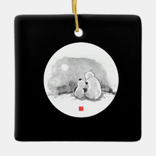 Ornamento De Cerâmica Amante de os animais De Panda E Urso Polar