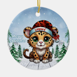 Ornamento De Cerâmica Amantes de Felinos Selvagens Kitten Floresta 🌳🐆�