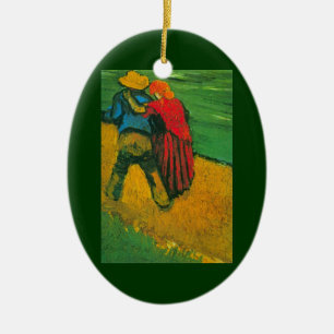 Ornamento De Cerâmica Amantes de Van Gogh dois