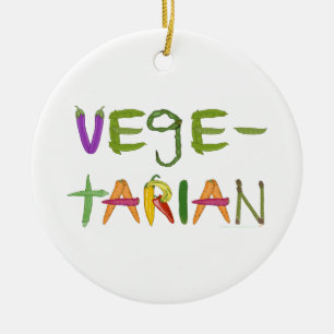 Ornamento De Cerâmica Amantes do vegetariano dos vegetais do vegetariano
