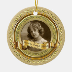 Ornamento De Cerâmica Amarelo de imagem Elegante de quadro Dourado clás