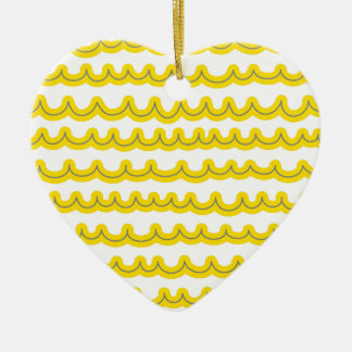 Ornamento De Cerâmica Amarelo de Ondas do Oceano Whimsso