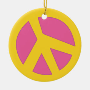 Ornamento De Cerâmica Amarelo do Paz-Smiley