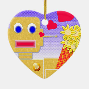 Ornamento De Cerâmica Ame-me, sou um Bot