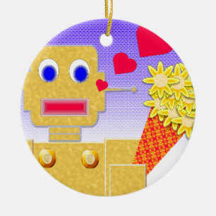 Ornamento De Cerâmica Ame-me, sou um Bot