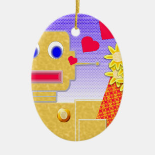 Ornamento De Cerâmica Ame-me, sou um Bot