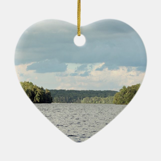 Ornamento De Cerâmica Ame o Lago Ornament (Verso)