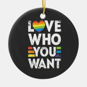 Ornamento De Cerâmica Ame Quem Você Quer Mês do Orgulho LGBT