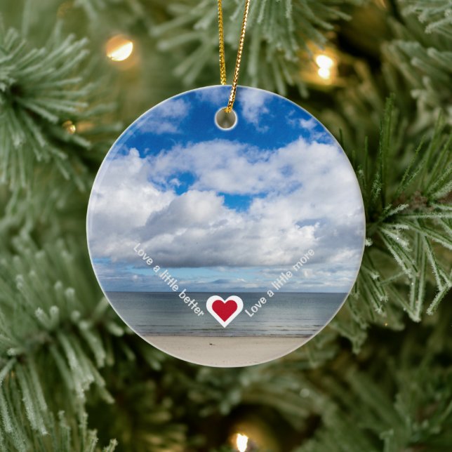 Ornamento De Cerâmica Ame um pouco melhor / mais Slogan de recuperação c (Árvore)