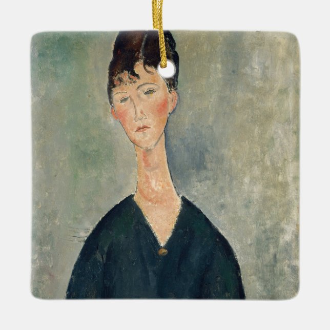 Ornamento De Cerâmica Amedeo Modigliani - Cantor de café (Frente)