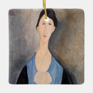 Ornamento De Cerâmica Amedeo Modigliani - Jovem Mulher de Azul