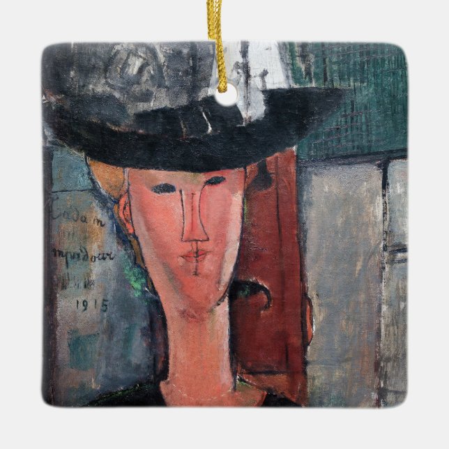Ornamento De Cerâmica Amedeo Modigliani - Madame Pompadour (Frente)