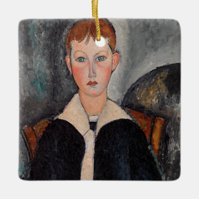 Ornamento De Cerâmica Amedeo Modigliani - Menino de um Terno de Marinhei (Frente)