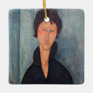 Ornamento De Cerâmica Amedeo Modigliani - Mulher com Olhos Azuis