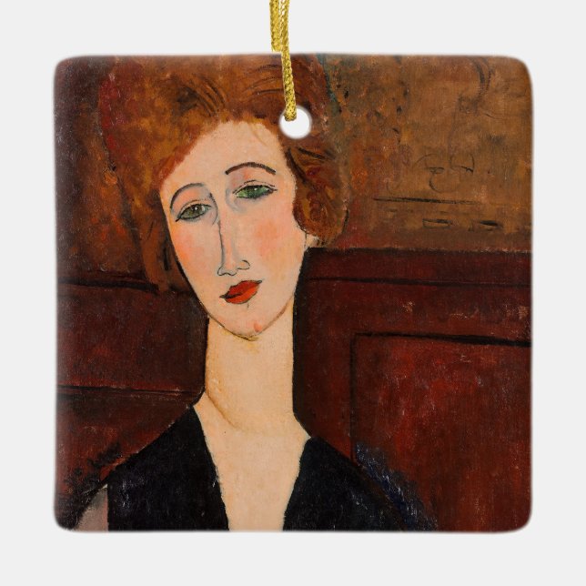 Ornamento De Cerâmica Amedeo Modigliani - Retrato de uma Mulher (Frente)