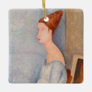Ornamento De Cerâmica Amedeo Modigliani - Retrato Jeanne Hebuterne #3