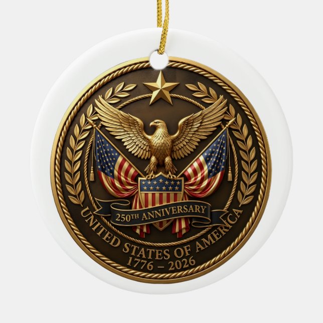 Ornamento De Cerâmica America 250th Anniversary USA 250th Ornament  (Frente)