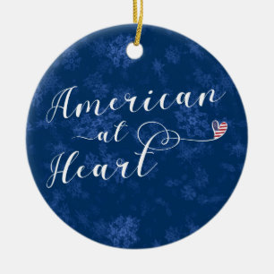 Ornamento De Cerâmica American at Heart Holiday Tree Ornament