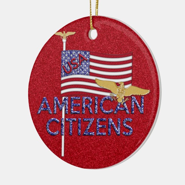 Ornamento De Cerâmica American Citizen Glittered (Esquerda)