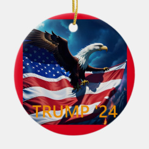 Ornamento De Cerâmica American Flag American American Eagle TRUMP 2024