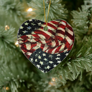 Ornamento De Cerâmica American Flag-Camouflage por Shirley Taylor